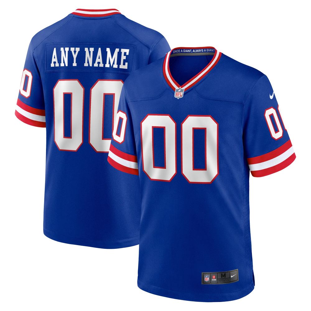 Men's New York Giants ACTIVE PLAYER Custom Royal Classic Stitched Game Jersey